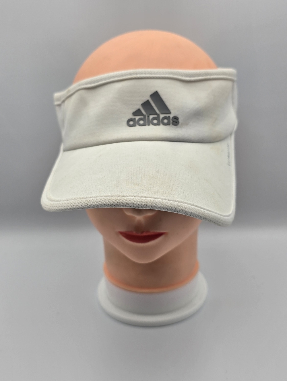 Adidas 3 Stripes Climalite White Adjustable Strapback Sun Visor Hat